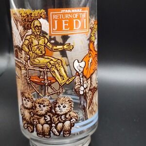 1980s Vintage Star Wars Ewoks, R2-D2, and C-3PO Burger King Glass Tumbler